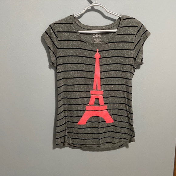 Justice Other - Like New Condition Girl’s Justice Grey & Black Striped T-Shirt, Size 16
